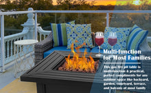 Load image into Gallery viewer, hOmeHua 28 inch Square Auto-Ignition Outdoor Propane Fire Pit Table  - Black