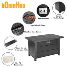 Load image into Gallery viewer, hOmeHua 42 inch Rectangle Auto-Ignition Outdoor Propane Fire Pit Table  - Black