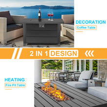Load image into Gallery viewer, hOmeHua 42 inch Rectangle Auto-Ignition Outdoor Propane Fire Pit Table  - Black