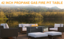 Load image into Gallery viewer, hOmeHua 42 inch Rectangle Auto-Ignition Outdoor Propane Fire Pit Table  - Black