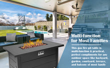 Load image into Gallery viewer, hOmeHua 42 inch Rectangle Auto-Ignition Outdoor Propane Fire Pit Table  - Black