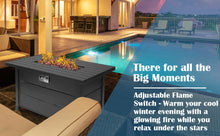 Load image into Gallery viewer, hOmeHua 42 inch Rectangle Auto-Ignition Outdoor Propane Fire Pit Table  - Black