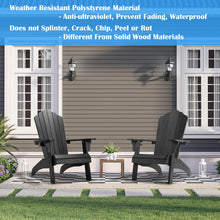 Load image into Gallery viewer, Oversized Adirondack Chair Weather Resistant with Cup Holder - Black
