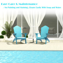 Load image into Gallery viewer, Oversized Adirondack Chair Weather Resistant with Cup Holder - Lake Blue

