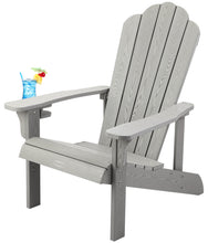 Load image into Gallery viewer, Adirondack Chair Weather Resistant  with Cup Holder - Gray

