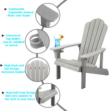 Load image into Gallery viewer, Adirondack Chair Weather Resistant  with Cup Holder - Gray
