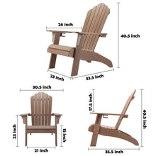 Load image into Gallery viewer, Oversized Adirondack Chair Weather Resistant with Cup Holder - Wood Color
