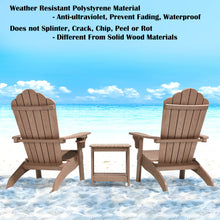 Load image into Gallery viewer, Oversized Adirondack Chair Weather Resistant with Cup Holder - Wood Color
