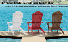 Load image into Gallery viewer, Oversized Adirondack Chair Weather Resistant with Cup Holder - Wood Color
