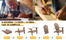 Load image into Gallery viewer, Oversized Adirondack Chair Weather Resistant with Cup Holder - Wood Color
