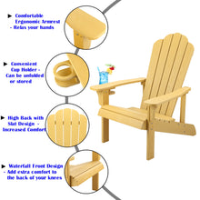 Load image into Gallery viewer, Adirondack Chair Weather Resistant  with Cup Holder - Yellow
