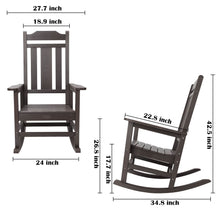 Load image into Gallery viewer, Weather Resistant  Outdoor Indoor Rocking Chair - Dark Brown
