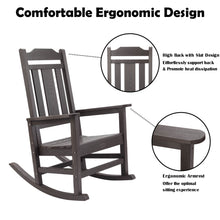 Load image into Gallery viewer, Weather Resistant  Outdoor Indoor Rocking Chair - Dark Brown
