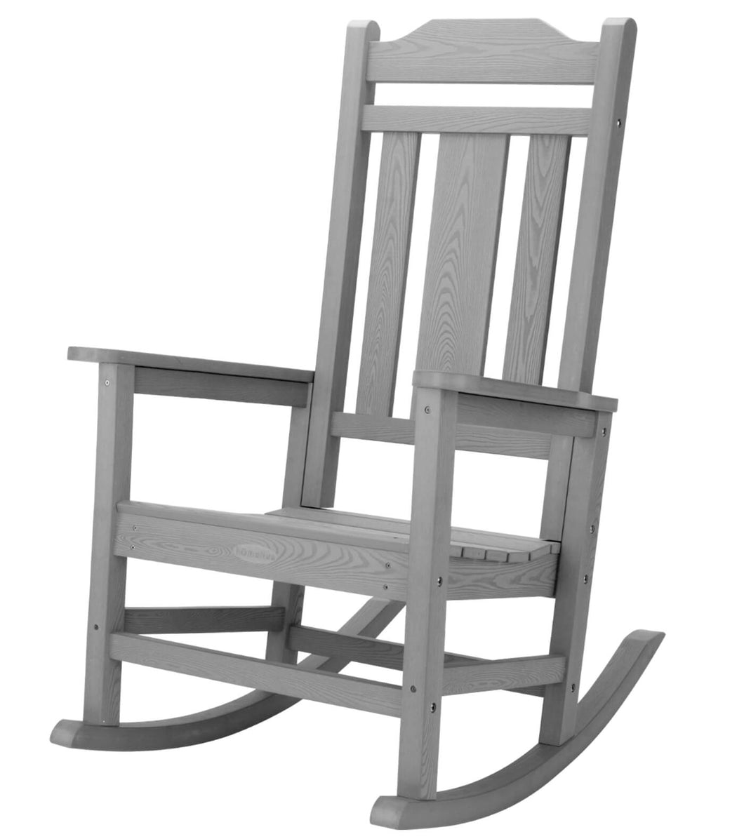 Weather Resistant Outdoor Indoor Rocking Chair - Gray