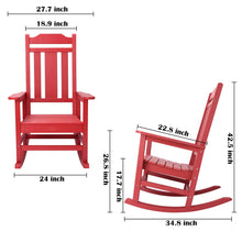 Load image into Gallery viewer, Weather Resistant  Outdoor Indoor Rocking Chair - Red
