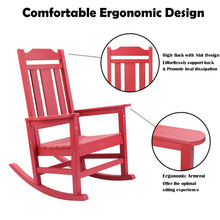 Load image into Gallery viewer, Weather Resistant  Outdoor Indoor Rocking Chair - Red
