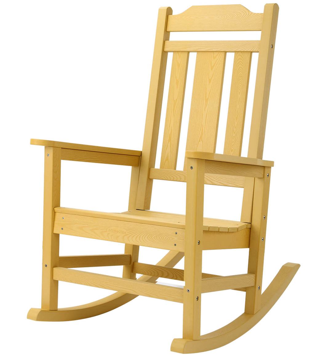 Weather Resistant  Outdoor Indoor Rocking Chair - Yellow