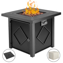 Load image into Gallery viewer, hOmeHua 28 inch Square Auto-Ignition Outdoor Propane Fire Pit Table  - Black
