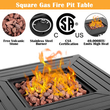 Load image into Gallery viewer, hOmeHua 28 inch Square Auto-Ignition Outdoor Propane Fire Pit Table  - Black
