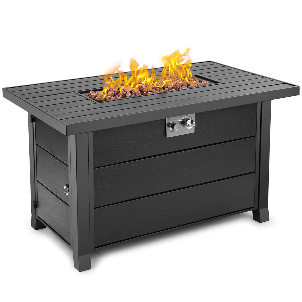 hOmeHua 42 inch Rectangle Auto-Ignition Outdoor Propane Fire Pit Table  - Black